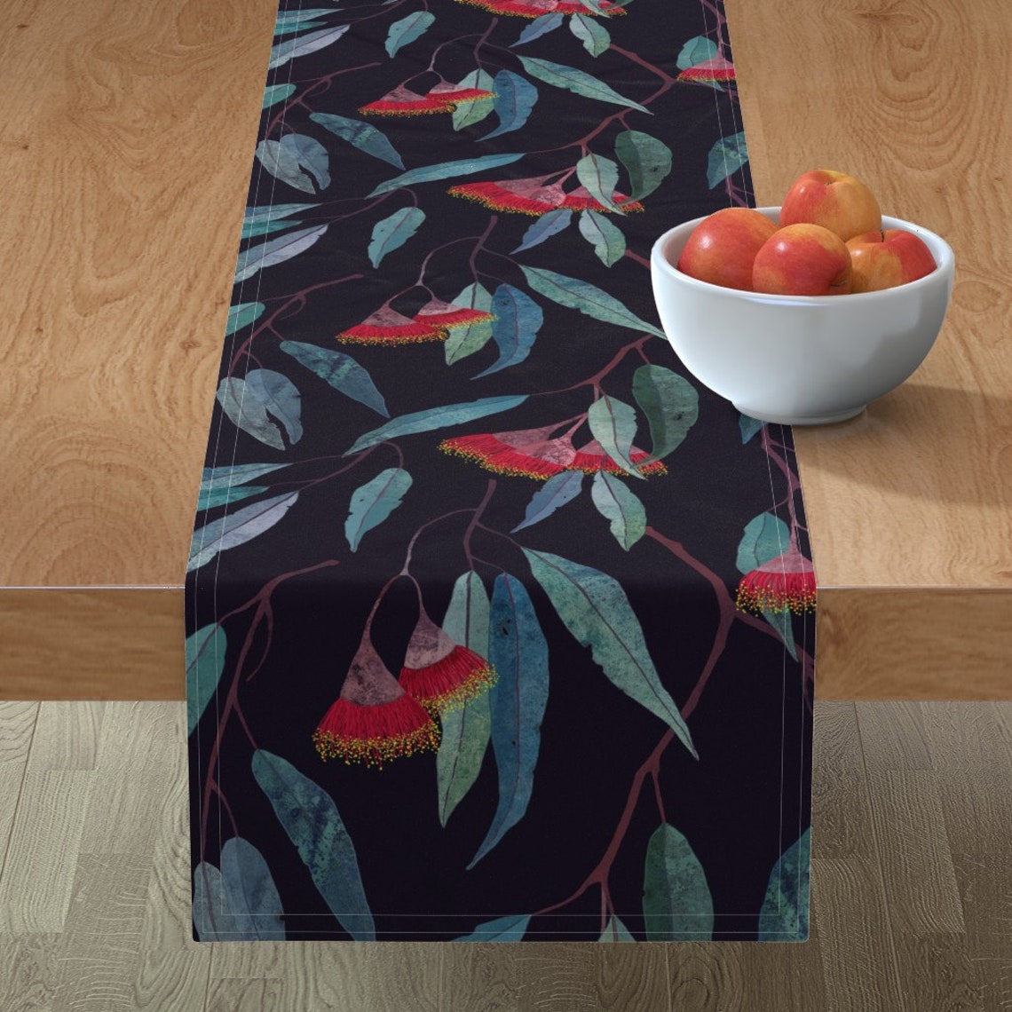 Eucalyptus Table Runner Eucalyptus Leaves and Flowers by Etsy