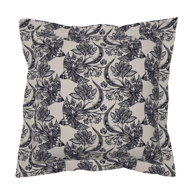 Intricate Lace Pillow Sham Lace Birds by ceciliamok Etsy
