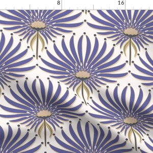 Periwinkle Geometric Curtain Panel - Elegant Botanical Purple Blue Trending 2022 Color Custom Curtain Panel - Geometric Lotus by garabateo - image 7
