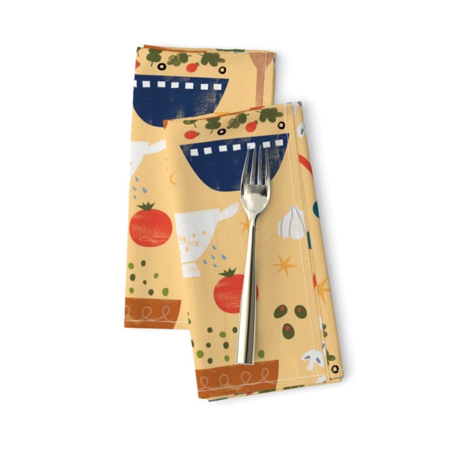 Cooking Dinner Napkins Set of 2 Lets Cook by lisa_kubenez Etsy