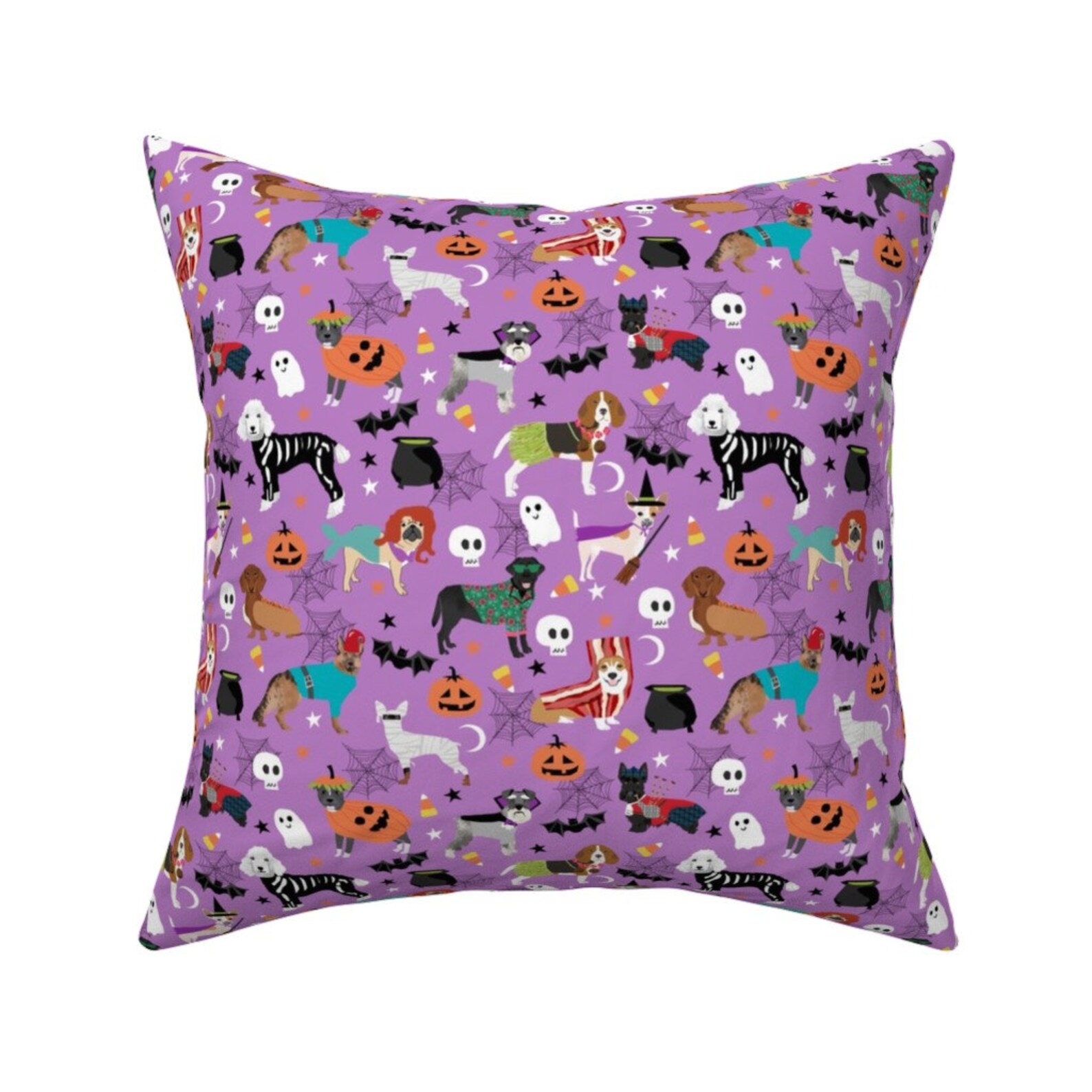 Dog Throw Pillow Dogs in Halloween Costumes by Petfriendly Etsy