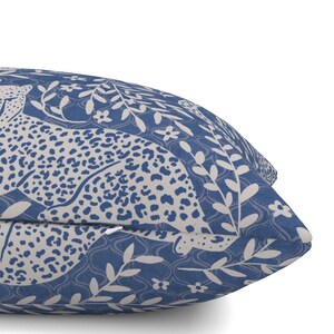 Jaguar Lumbar Pillow - Blue And Grey Muted Colors Big Cat Baby Kids Room Rectangle Accent Throw Pillow - Jungle Cat by scarlet_soleil image 5