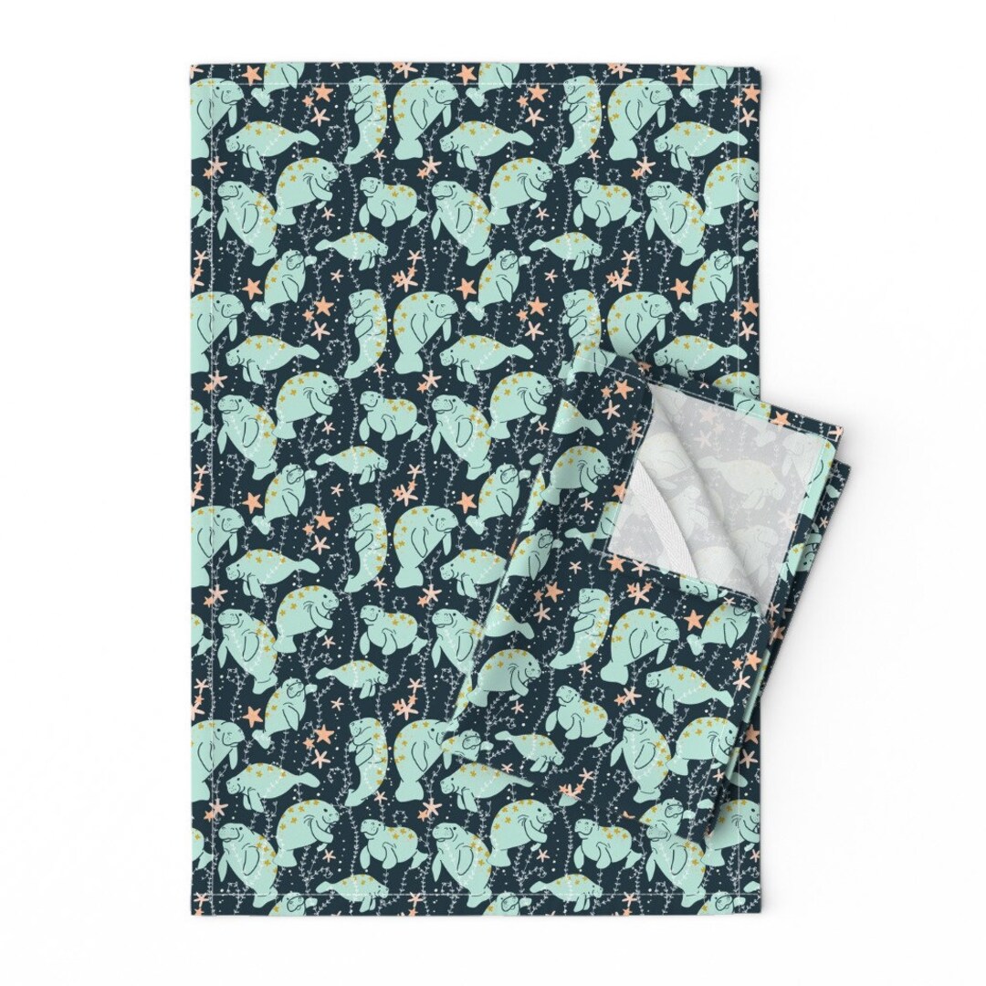 Mermaid Tea Towels set of 2 Oh the Huemanatee Updated by Etsy