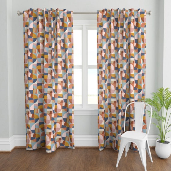 Retro Modern Curtain Panel Modern Patchwork Quilt by - Etsy