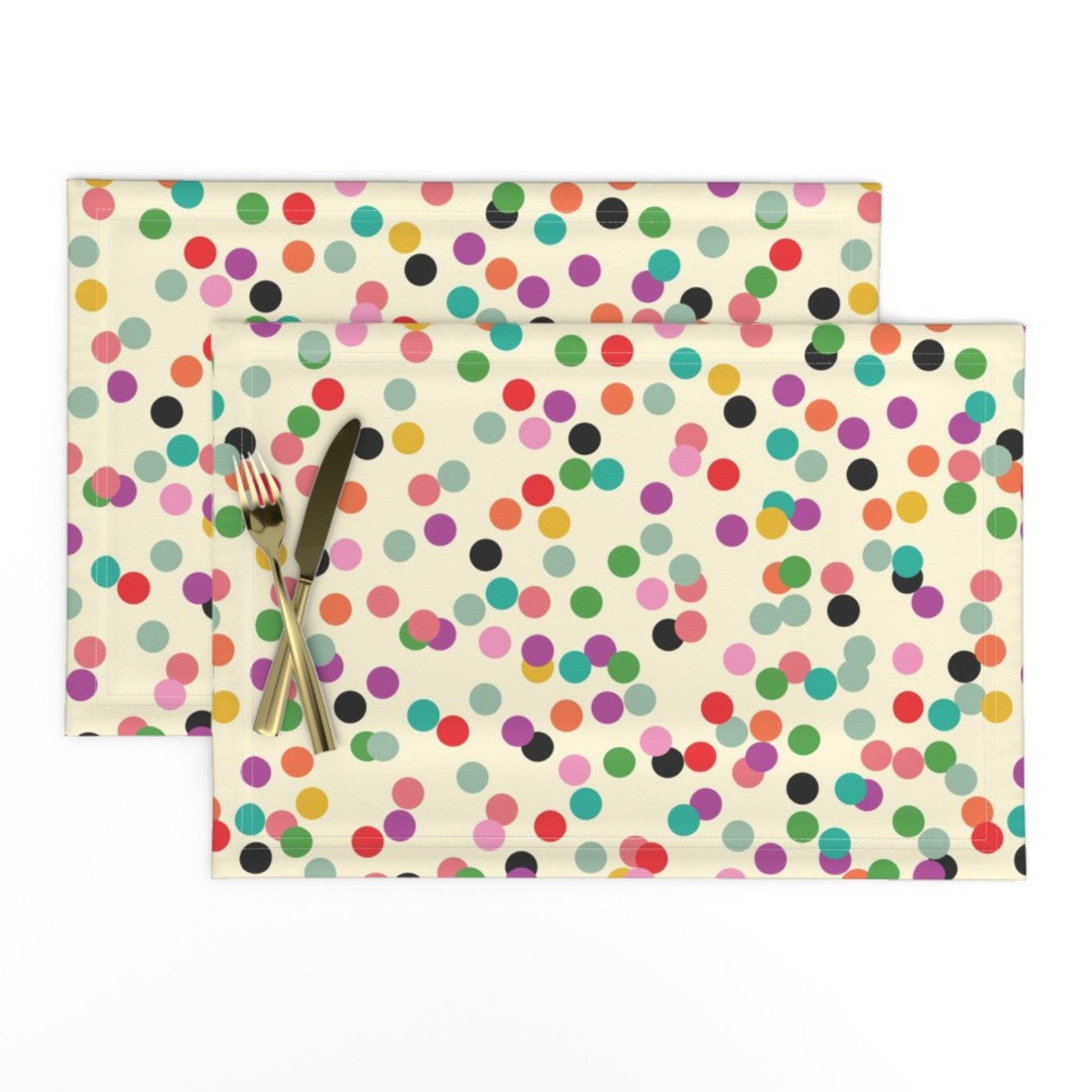 Mod Confetti Placemats set of 2 Confetti by Michellenilson Etsy