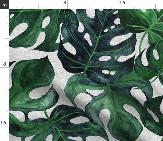 Tropische Panel-Gardine - Palmenbltter Sommerinsel grn - Jumbo Monstera  Bltter - von sugarpinedesign - Etsy.de