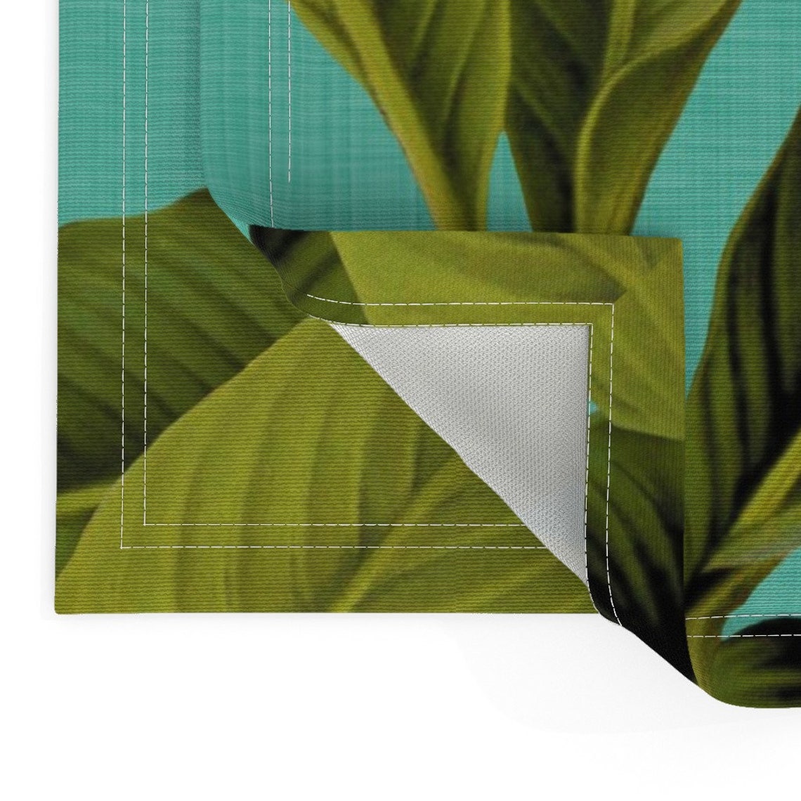Banana Leaf Placemats set of 2 Palm Tropical Aqua Blue by Etsy