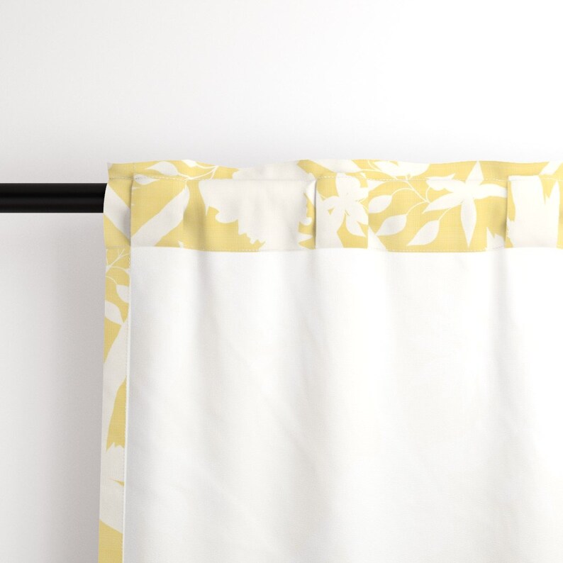 Chinoiserie Curtain Panel Yellow Peony Branch by danika_herrick Butter Yellow Cream Floral Timeless Custom Curtain Panel by Spoonflower image 5