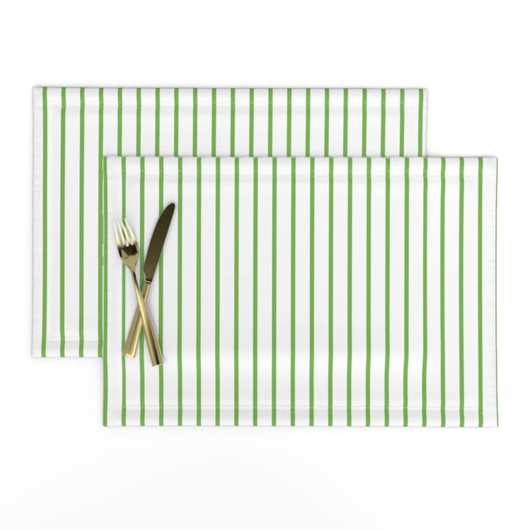Simple Green Stripe Placemats set of 2 Pin Stripe Green by