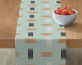 16in x 108in Retro Vintage Inspired Floral Mod Tulip Mid Century Modern Bold Print Cotton Sateen Table Runner Roostery Tablerunner 16in x 108in Retro Vintage Inspired Floral Mod Tulip Mid Century Modern Bold Print Cotton Sateen Table Runner Roostery Tablerunner