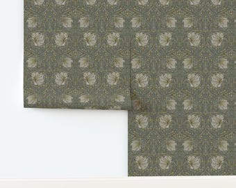 William Morris Non-Pasted Wallpaper Floral Vintage Arts And Crafts Historical - Pimpernel Medium by utart Wallpaper by Spoonflower