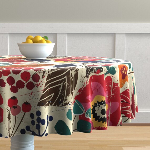 Tablecloth Flowers Floral Pink Summer Spring Baby Girl Cotton Sateen