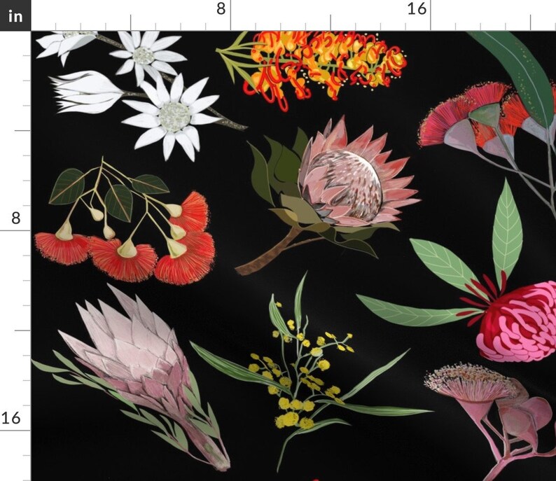 Floral Placemats Set of 2 Australian Native Flowers by Etsy