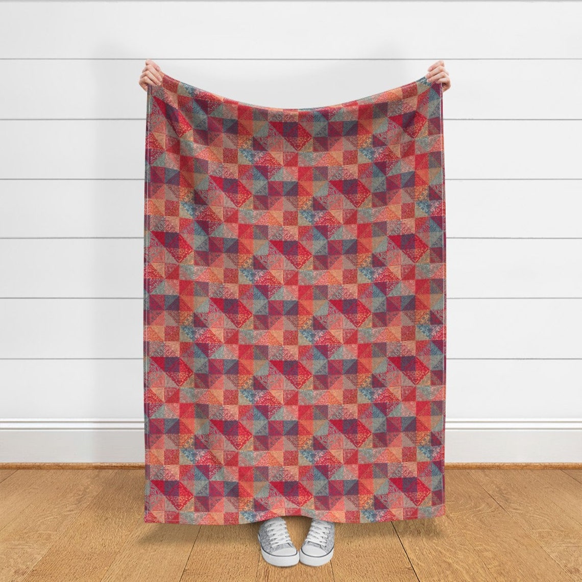 Bohemian Throw Blanket Warm and Cozy Patchwork by Etsy