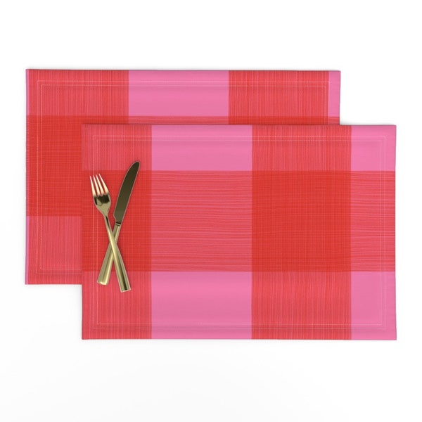 Red Plaid Placemat Etsy