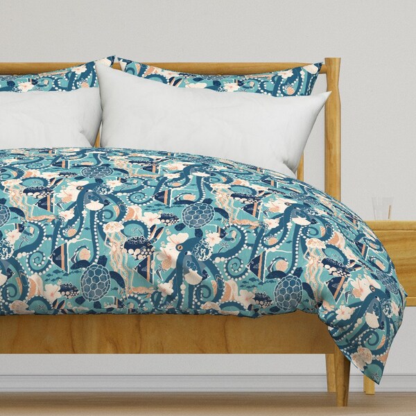 Octopus Tentacle Squid Pattern Print Duvet Cover Bedding Set