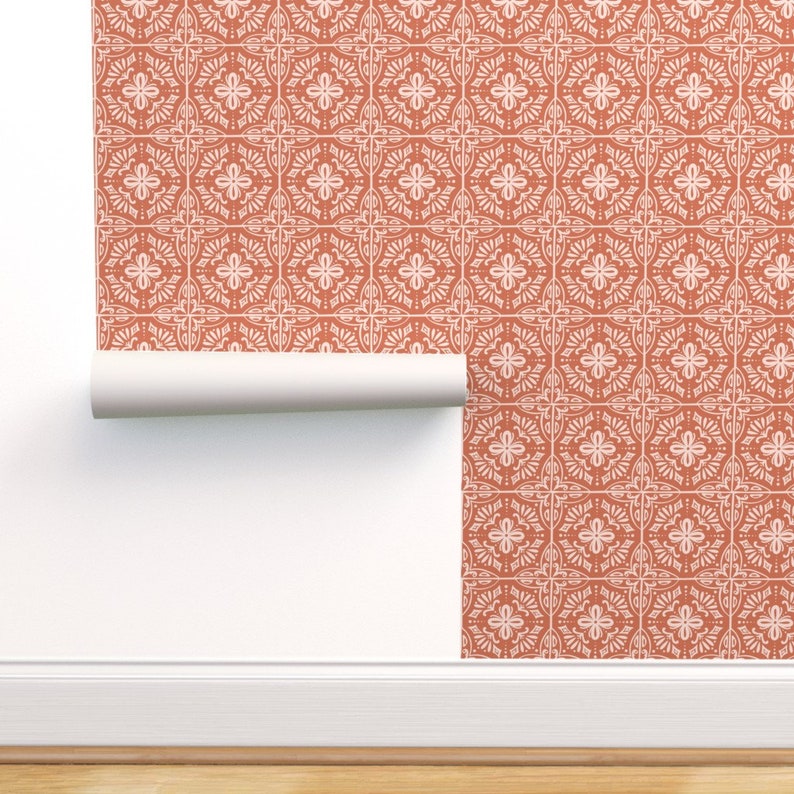 Geometric Wallpaper Sevilla Spanish Tile by Heatherdutton - Etsy