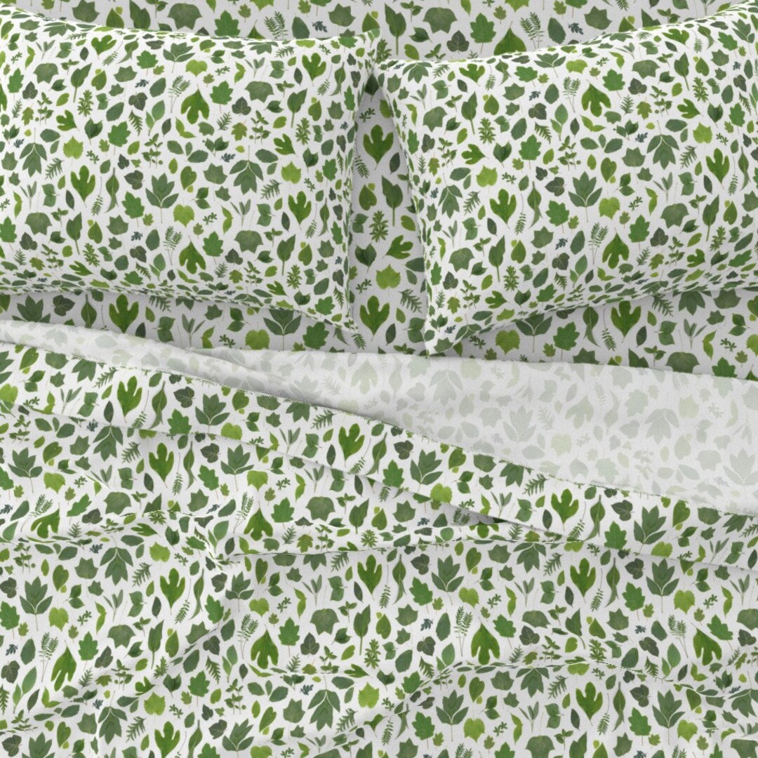 Green Leaf Sheets Green Leaves of Summer by Bottlebranch Etsy