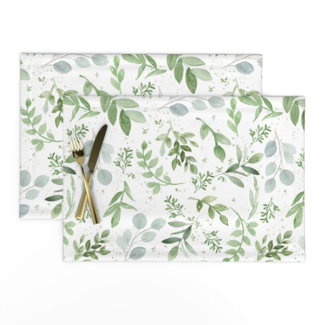 Soft Greenery Placemats Set of 2 Soft Eucalyptus Etsy
