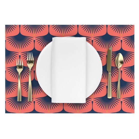 Set of 2 Flying Birds Cranes Art Deco Cloth Napkins by Spoonflower - Swans In The Sunset by katerhees Black Swan Dinner Napkins
