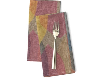 Mid Century Dinner Napkins (Set of 2) - Colour Blocks by ceciliamok - Vintage Retro Geometric 1960s 1950s Cloth Napkins by Spoonflower