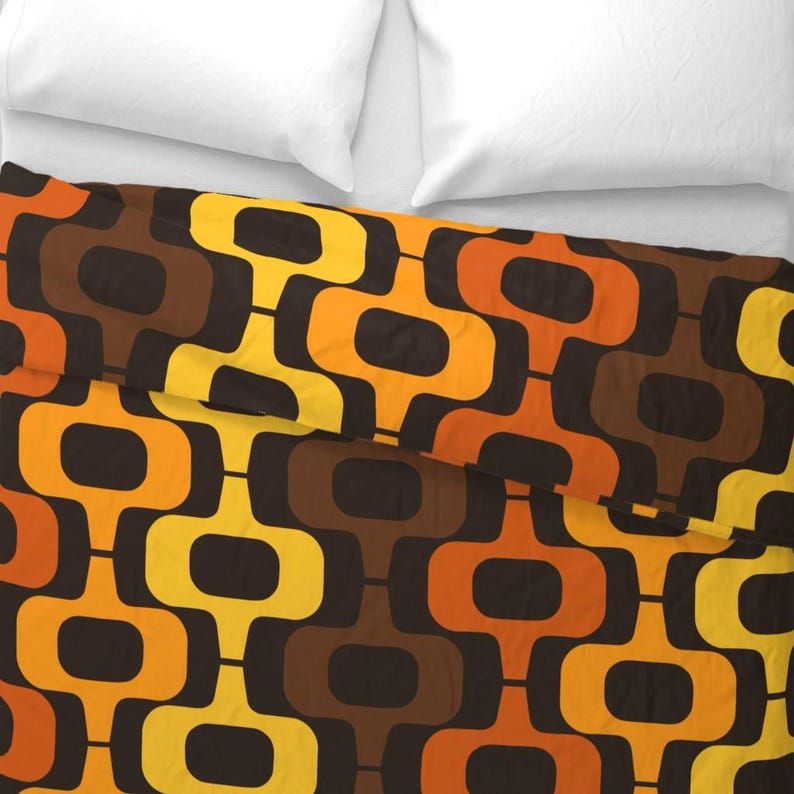 1970s Bedding - Mid Century by artistkierstan - Ogee Mid Mod Mcm Large Scale Jumbo Cotton Sateen Duvet Cover OR Pillow Shams by Spoonflower image 4