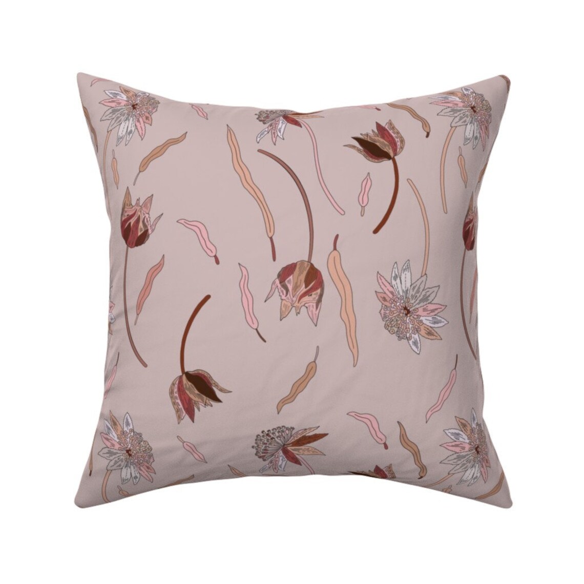 Mauve Pink Throw Pillow Evonne Mauve by onesweetorange Etsy