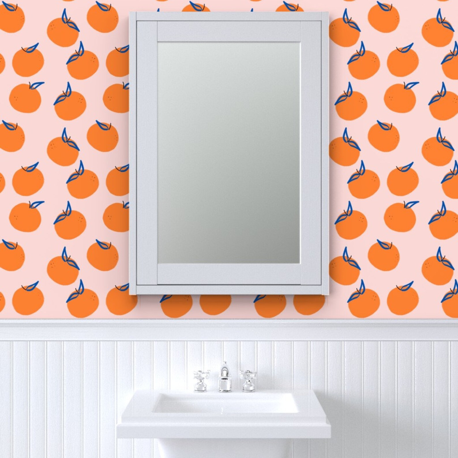 Pink Wallpaper Clementines Large Scale by Tarareed Etsy