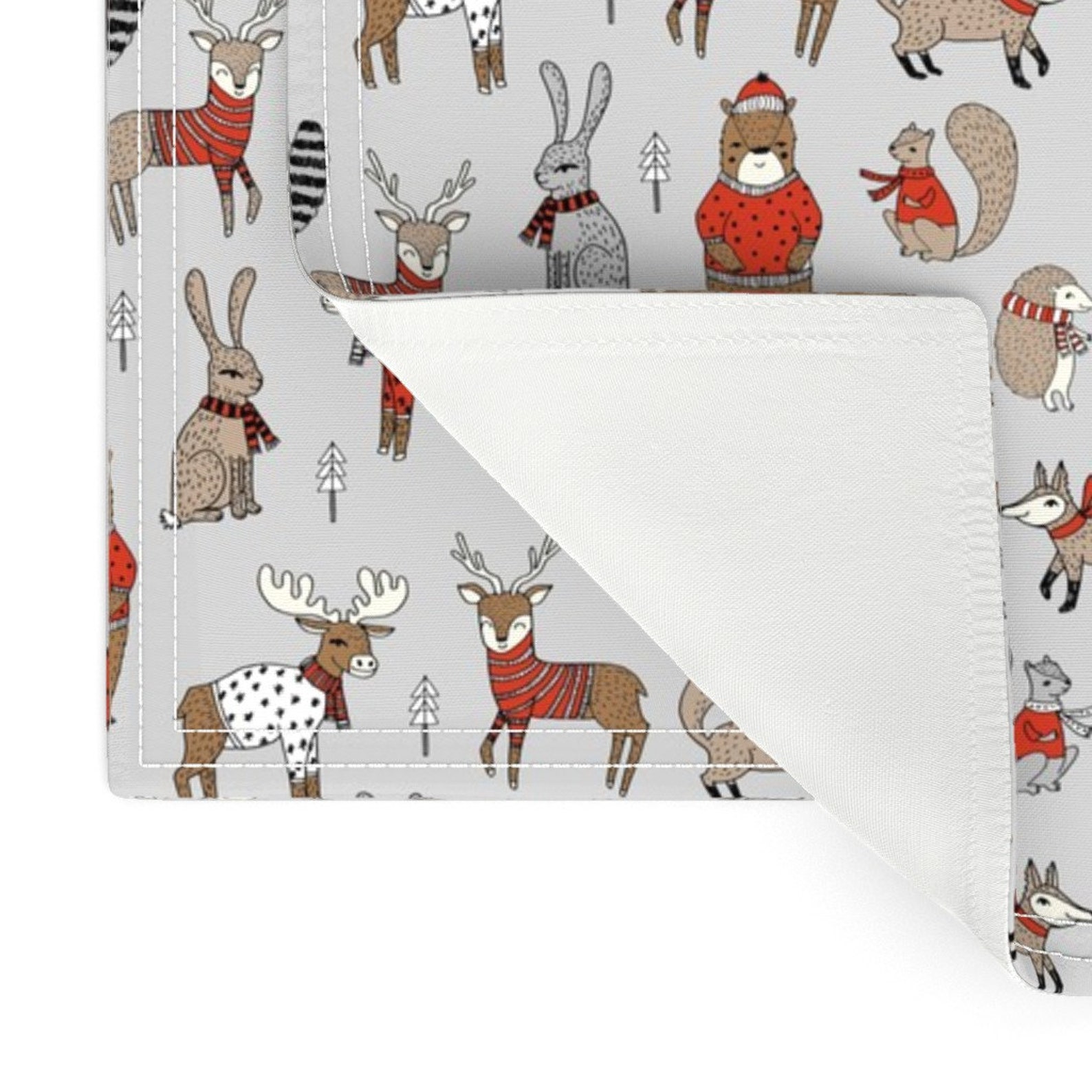Christmas Placemats Set of 2 Wintry Woodland by Etsy