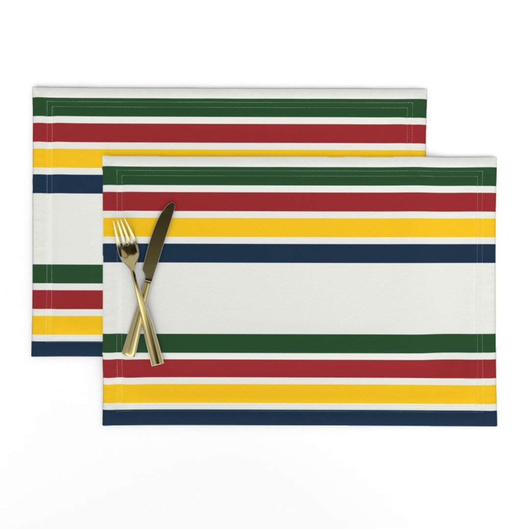 Rustic Placemats set of 2 Classic Camping Stripes by Etsy