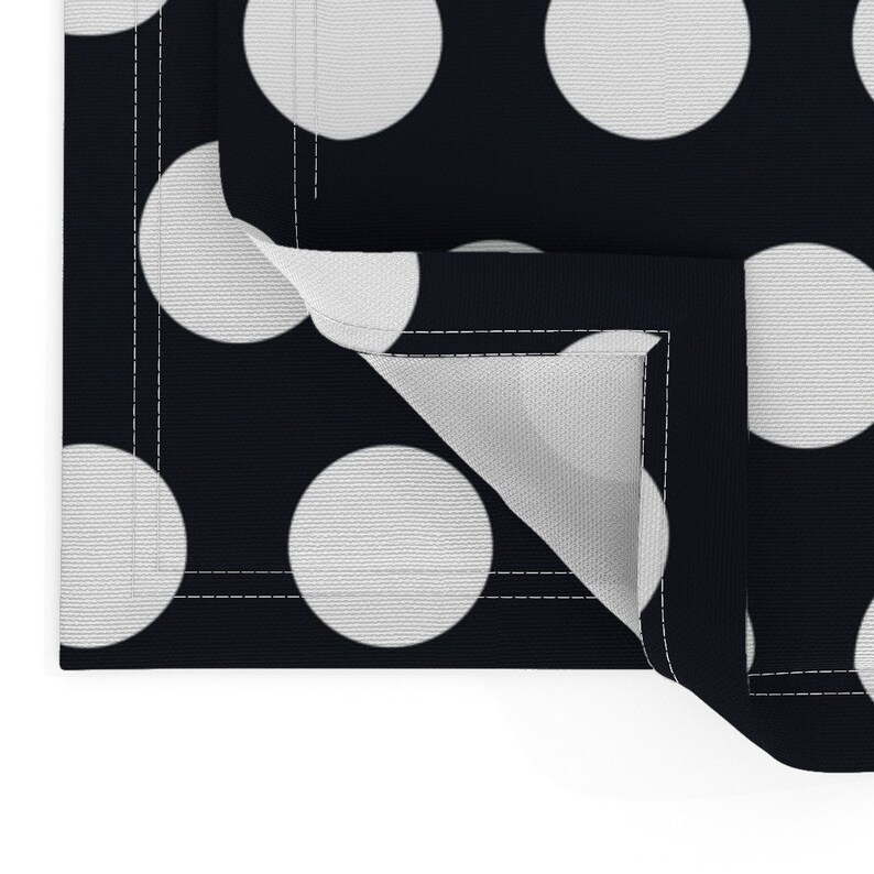 Dots Placemats set of 2 Polka Dot White Black by Etsy