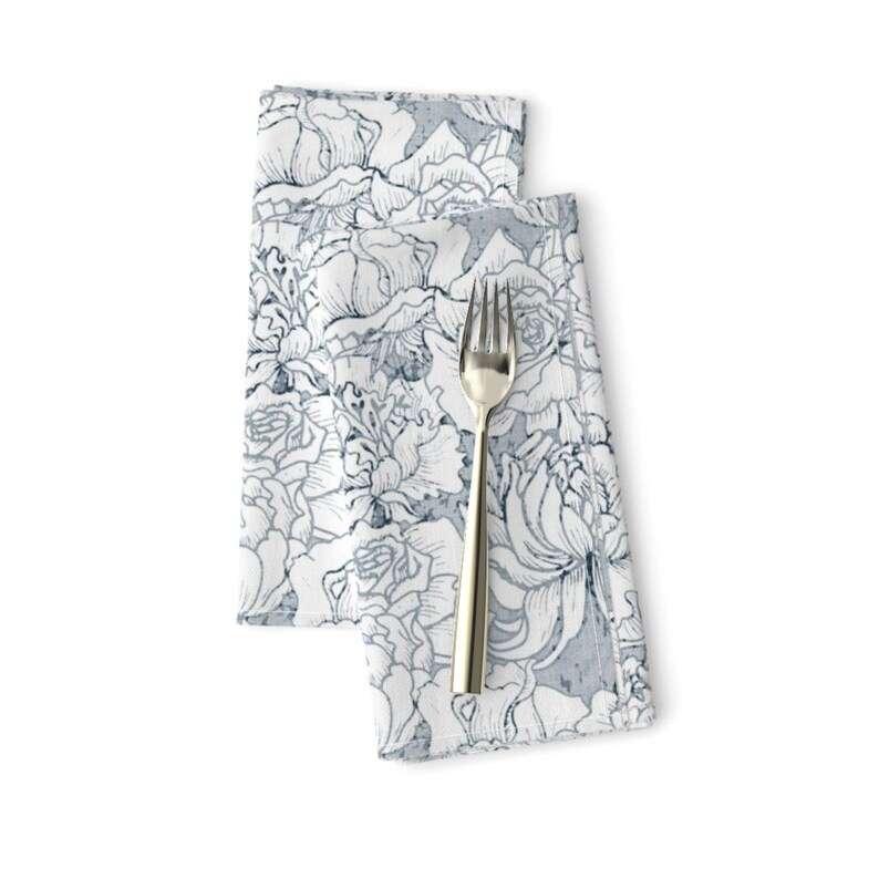 More Designer Flowers Reversible Cloth Napkins//Set of 8