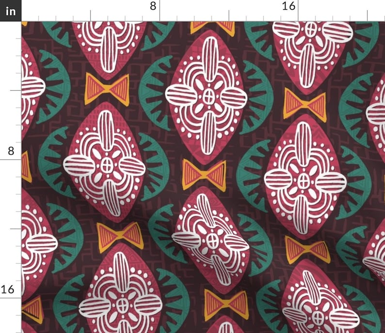 African Tribal Geometric Retro Like Red 18x18 Square Throw Pillow by Spoonflower Mod Cloth Throw Pillow Mod Africa by artfully/_minded