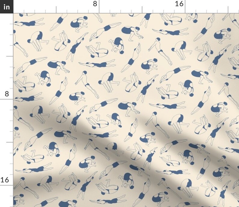 - On Your Marks Swimmer Dinner Napkins Exercise Swimsuit Tossed Active Cloth Napkins by Spoonflower Set of 2 Light by figandfossil
