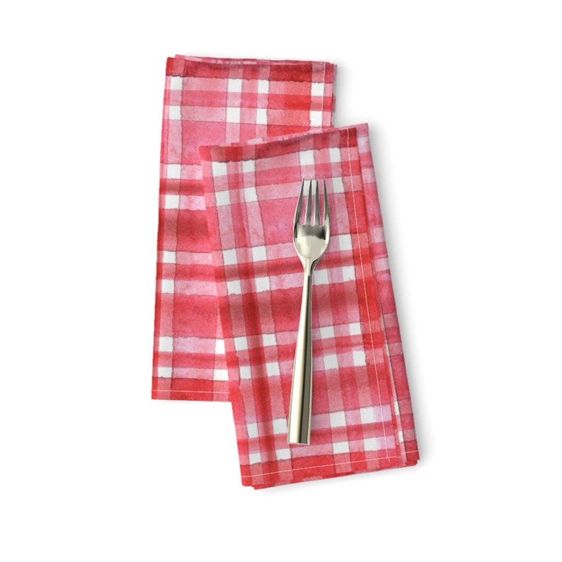Red Valentine Plaid Dinner Napkins Set of 2 Red Valentine Etsy