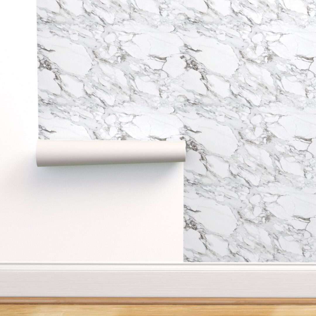 Faux Carerra Marble Commercial Grade Wallpaper Carrera - Etsy