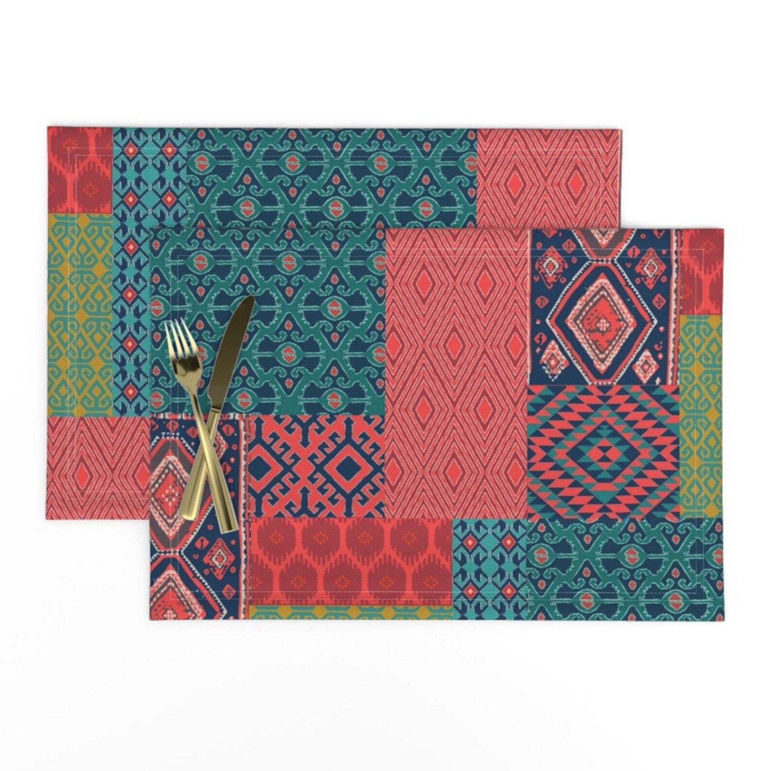 Ikat Placemats set of 2 Ikat Room Patchwork by Etsy