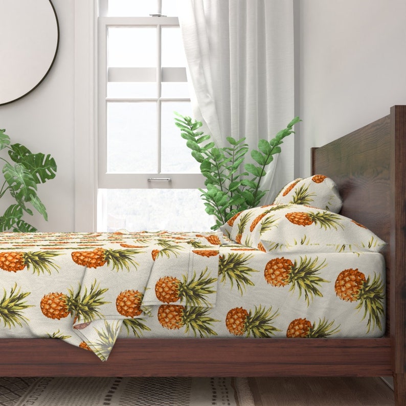 Pineapple Sheets Vintage Pineapple by Jamiegodfrey Etsy