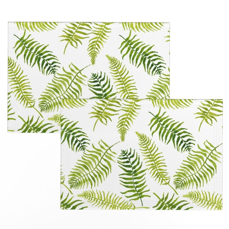 Green Placemats set of 2 Fernilicious by Etsy