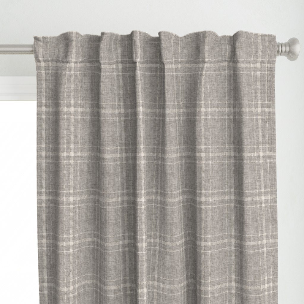 Grey tartan curtains discount