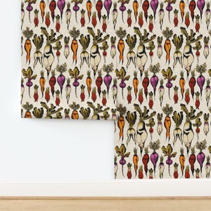 Booty Butt Non-Pasted Wallpaper - Don't Forget Your Roots by cecilia_granata - Sexy Vegetables Wallpaper Double Roll by Spoonflower