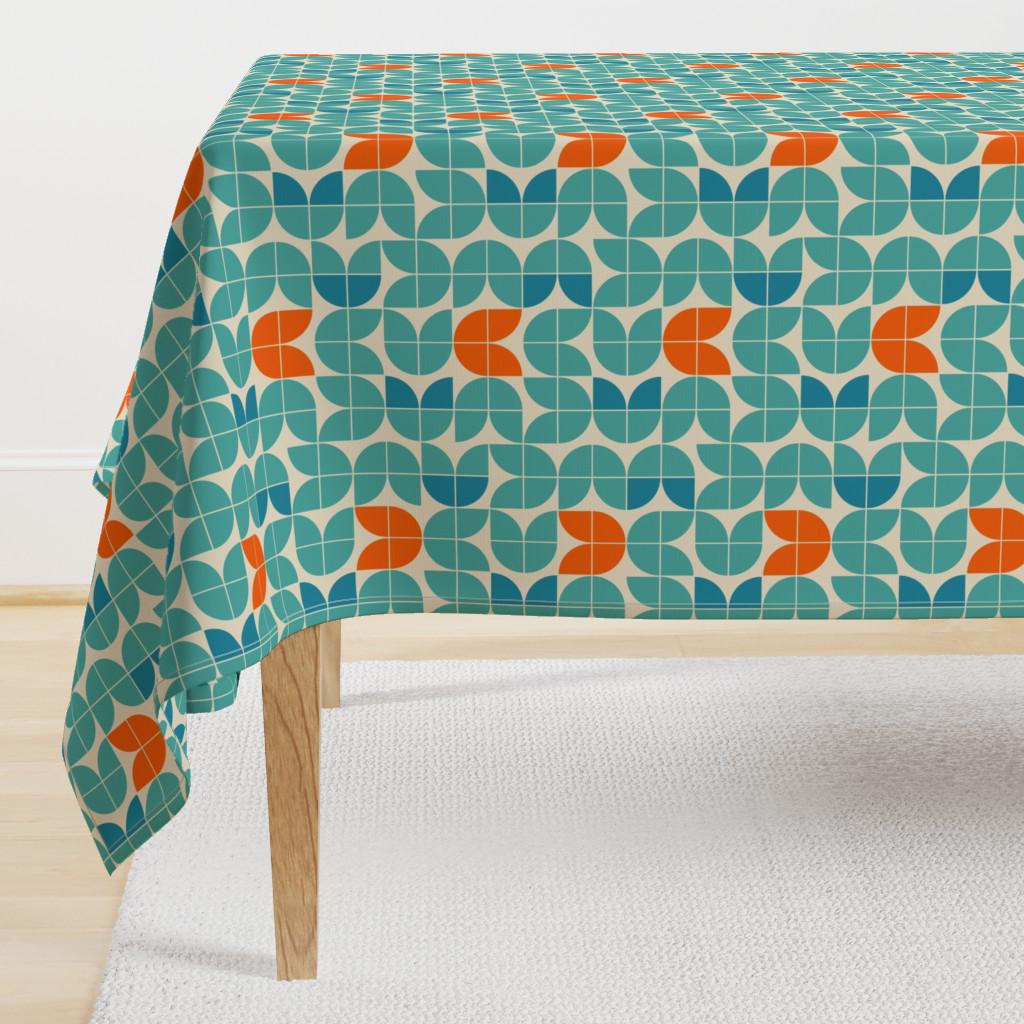Toile cirée au mètre - Largeur 140 cm - Feuillage emeraude - Bleu
