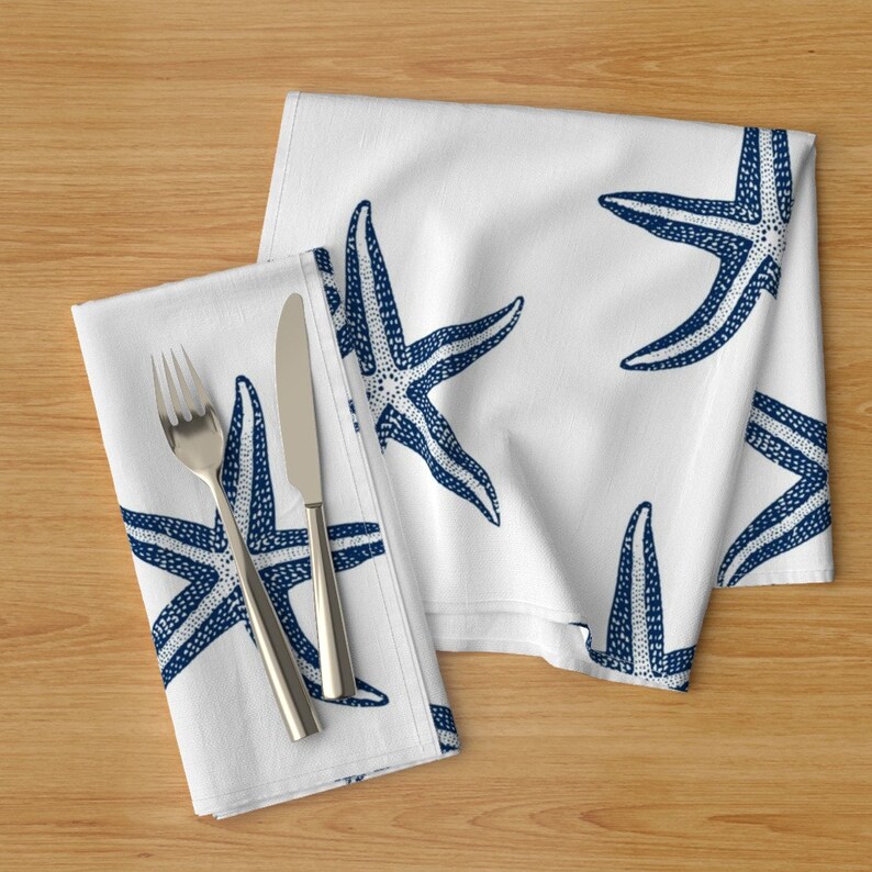 Nautical Dinner Napkins Set of 2 I Wish Upon A Starfish by Etsy