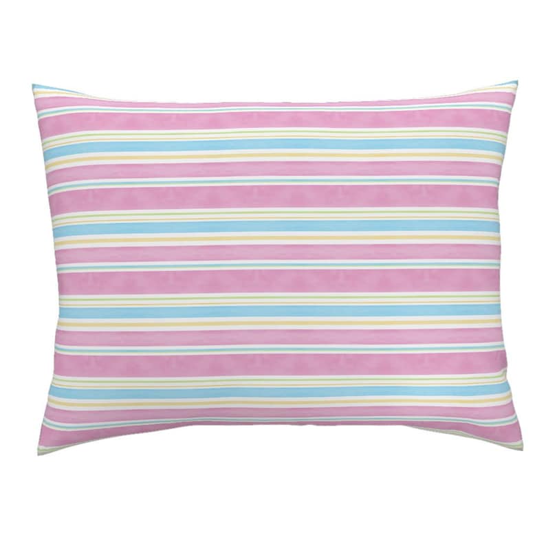 Watercolor Lines Geo Modern Cotton Sateen Pillow Sham Bedding by Spoonflower Striped Pillow Sham Multi Color Stripe by haleeholland