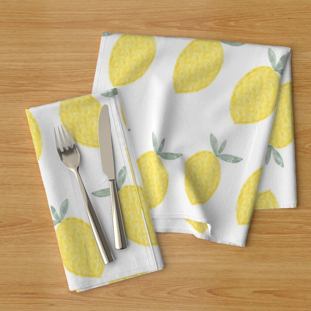 Citrus Dinner Napkins Set of 2 Limones por caileystrube Etsy