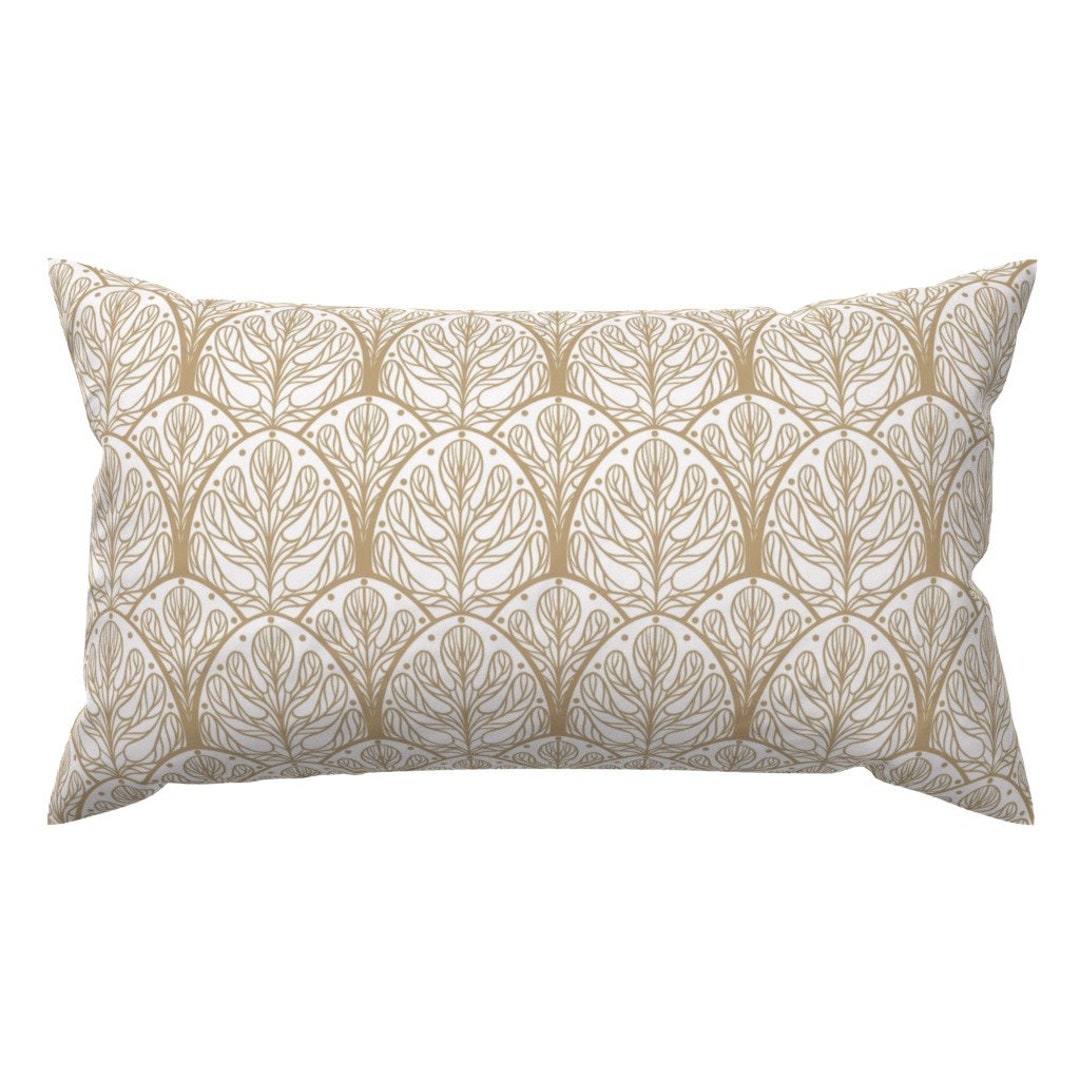 Fresh Look at Art Deco Botanical Lumbar Pillow Art Deco Oak Leaf By