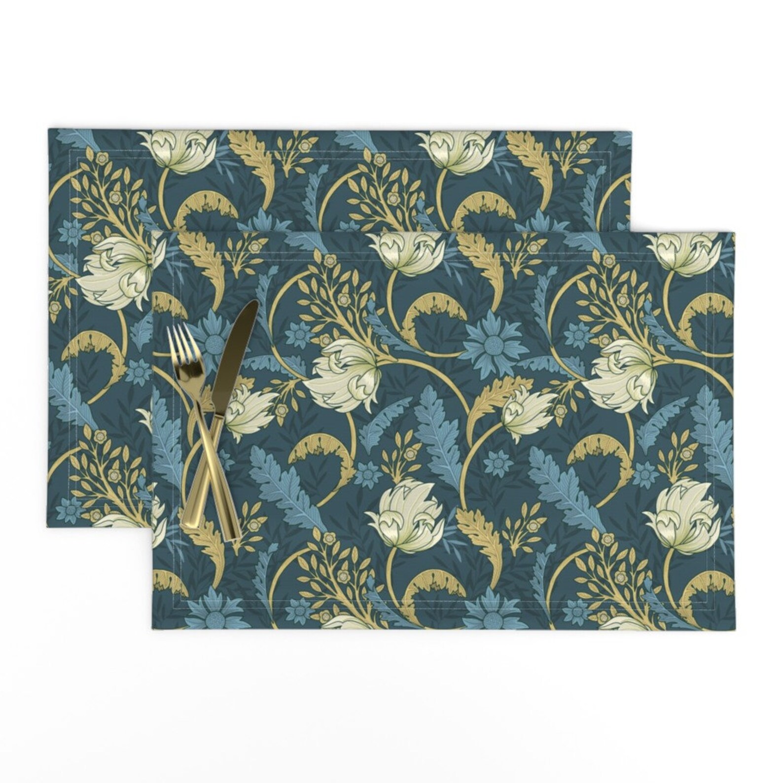 Elegant Victorian Placemats set of 2 Vintage Flowers by Etsy