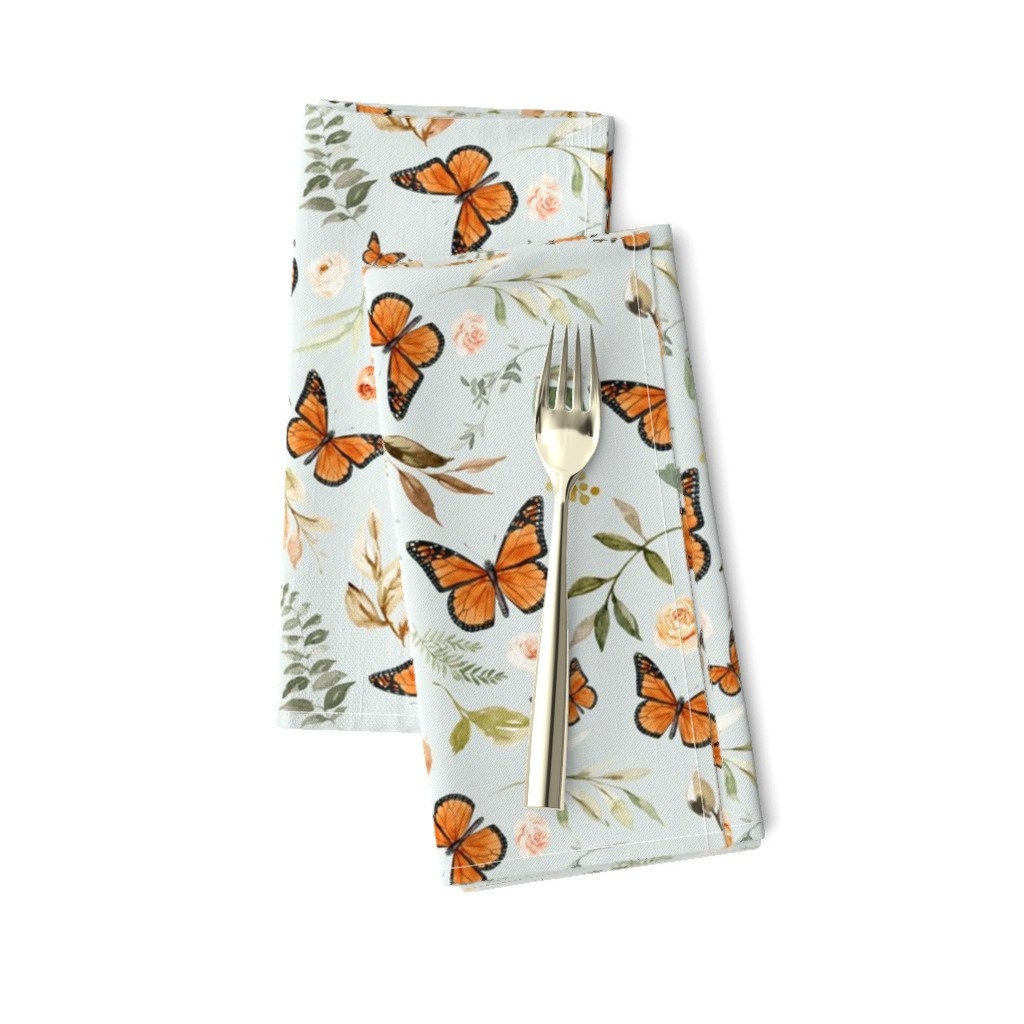 Discover Pale Blue Butterfly Botanical Spring Easter  Cloth Napkins Napkins