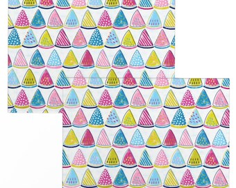 Cloth Placemats Watermelon  Icecream Trendy Cookout Bbq Summer Set of 2 