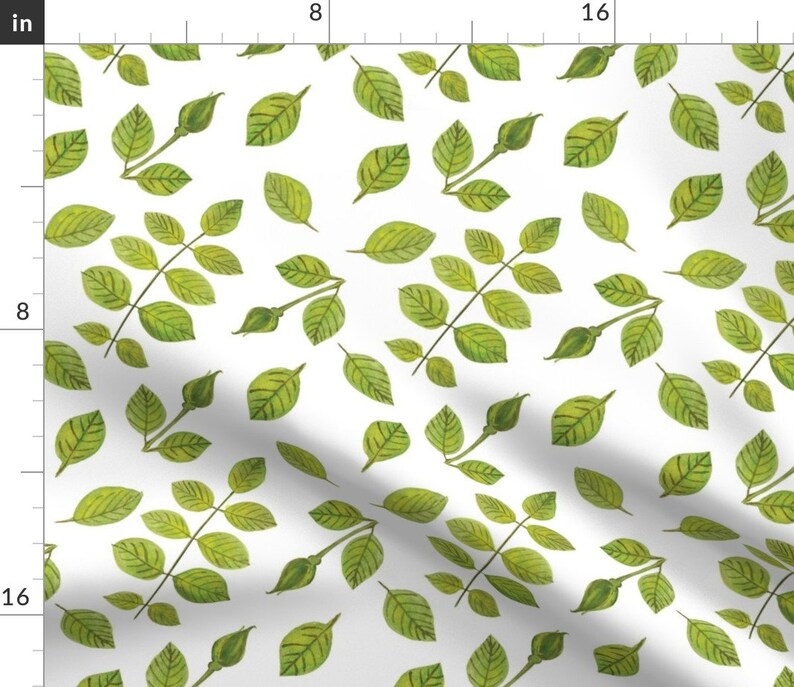 Botanical Leaves Roses Bud Green Cotton Sateen Table Runner by Spoonflower Rose Buds And Leaves by hannamccown Floral Table Runner